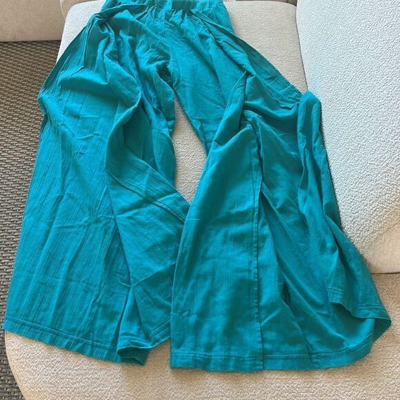 Becca Women's Gauzy Smocked Waist Pants, Swim coverup, Turquoise , Small, NWT - Picture 12 of 13
